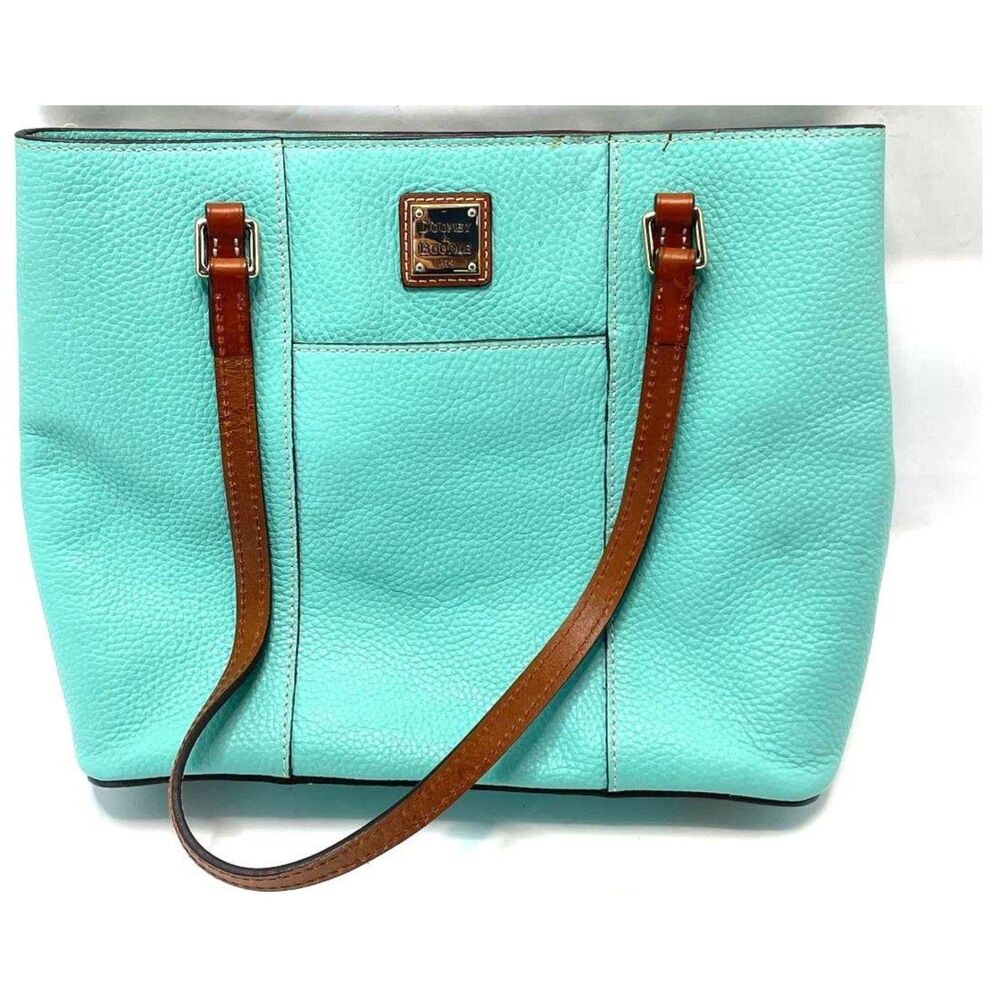 Dooney & Bourke Small Lexington Pebble Leather Tote Bag Teal / Green